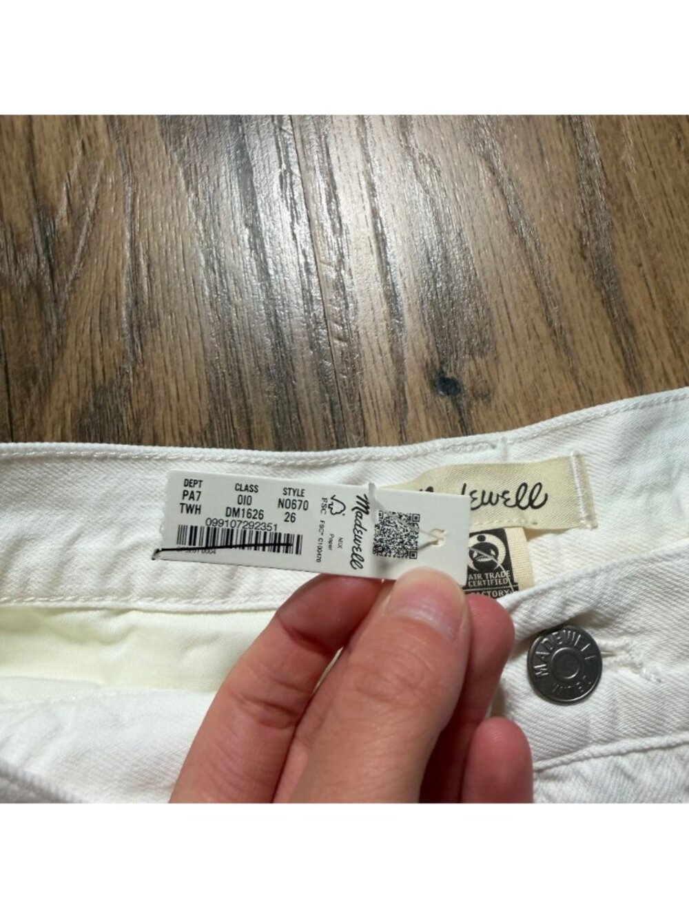 Madewell The Harlow Wide-Leg Jean: Airy Denim Edition Women's Size 26 White NWT! - Picture 5 of 6